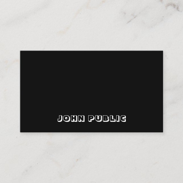 Elegantes Einfaches Template Modernes Schwarz-weiß Visitenkarte (Vorderseite)