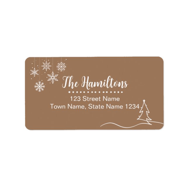 Elegantes einfaches Weihnachtsadressen-Label Adressaufkleber (Vorne)