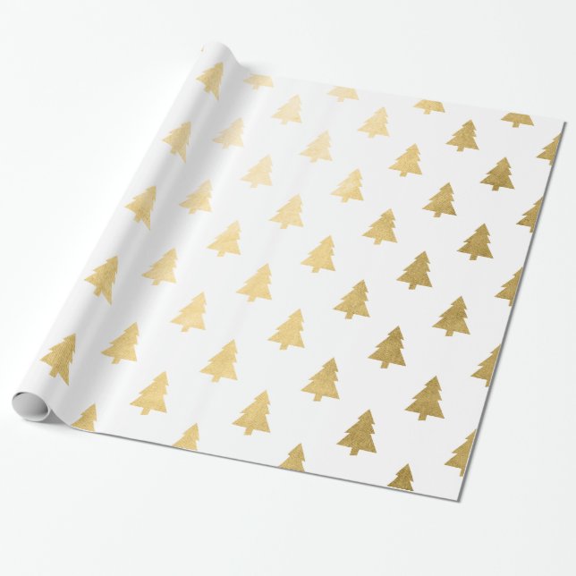 Elegantes, einfaches Weihnachtsbaummuster Geschenkpapier (Ungerollt)