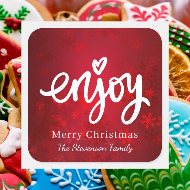 Elegantes einfaches Weihnachtsgebäck Quadratischer Aufkleber (Von Creator hochgeladen)