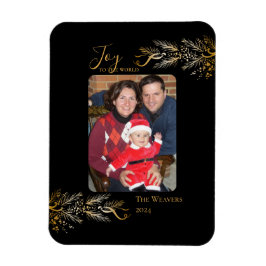 Elegantes einzigartiges Gold Black Joy Weihnachtsf Magnet