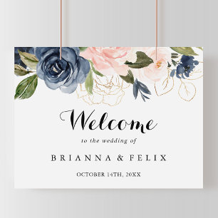 Elegantes einzigartiges Winter Floral Wedding Will Poster