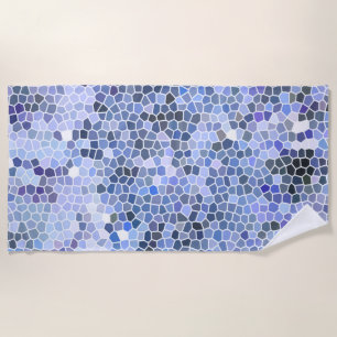 Elegantes, eisblaues Mosaik, modern Strandtuch