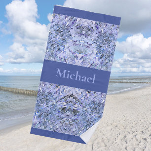 Elegantes eisblaues Mosaik, moderner Brauch Strandtuch