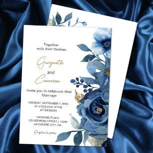Elegantes Eisblaues Winterblumenmuster Einladung
