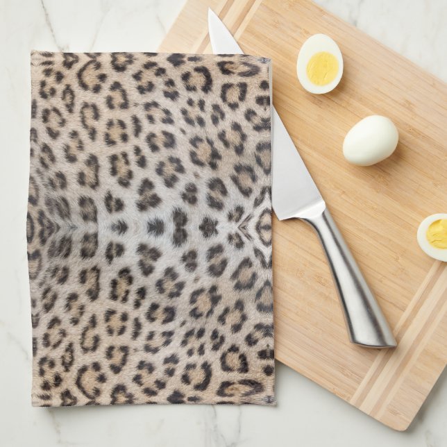 Elegantes, elegantes Leopardenmuster Geschirrtuch (Viertel Falte)