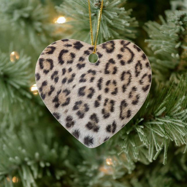 Elegantes, elegantes Leopardenmuster Keramik Ornament (Baum)