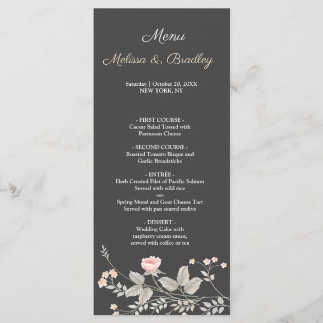 Elegantes elegantes Wasserfarbenmenü Programm