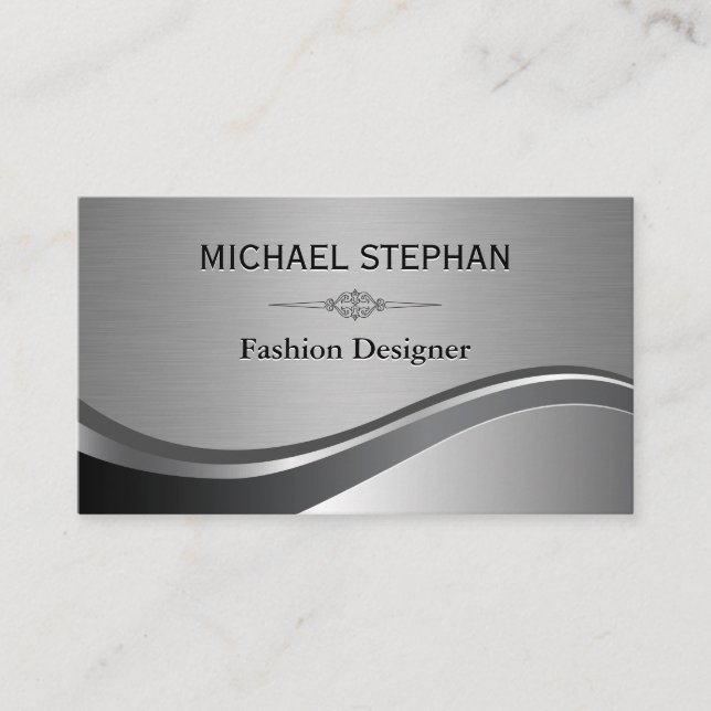 Elegantes Element / Silver Luxe Business Card Visitenkarte (Vorderseite)