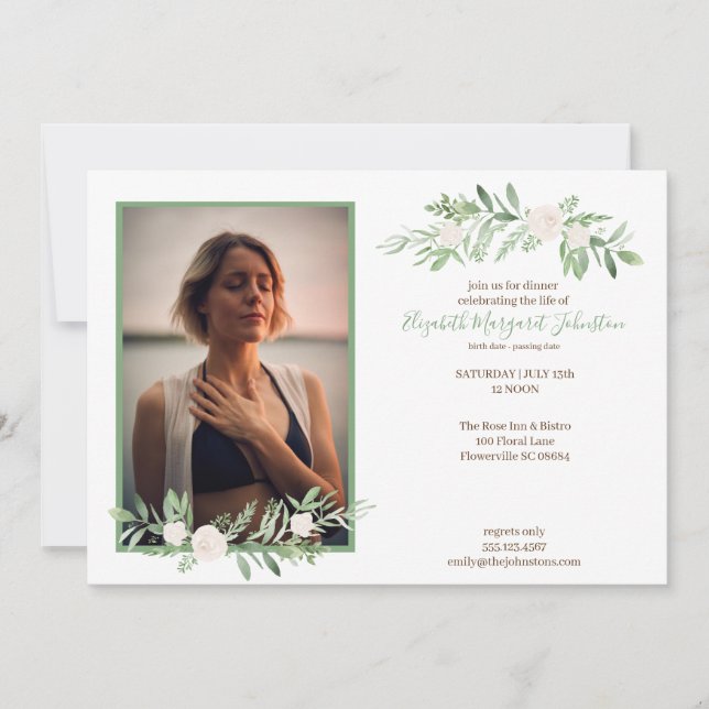 Elegantes Elfenbein-Blumenfeier des Dankeskarte (Vorderseite)