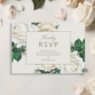 Elegantes Elfenbein-Creme-Blumen-Hochzeits-RSVP RSVP Karte