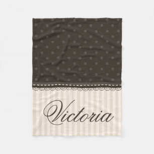 Elegantes Elfenbein-fertigen beige Brown-Tupfen Fleecedecke