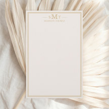Elegantes Elfenbein-Gold-Dreibuchstaben-Monogramm