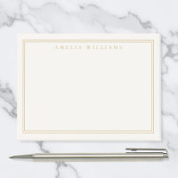 Elegantes Elfenbein-Gold-Minimalistisches Zweirahm