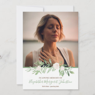 Elegantes Elfenbein mit Blumen in liebevollem Dankeskarte