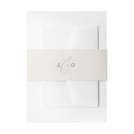 Elegantes Elfenbein-Monogramm-Kokos-Hochzeit Einladungsbanderole