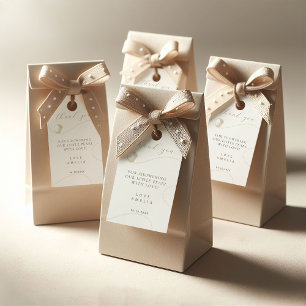 Elegantes Elfenbein-Perlen-Babyparty-Dankeschön-Ta Geschenkanhänger