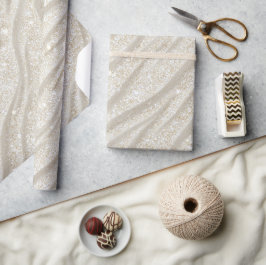Elegantes Elfenbein-Perlen-Cream-Glitter-Muster Geschenkpapier