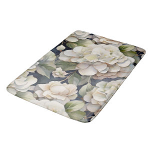 Elegantes Elfenbein, rosa grüne Marine, Aquarellbl Badematte