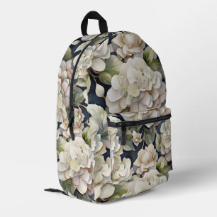 Elegantes Elfenbein, rosa grüne Marine, Aquarellbl Bedruckter Rucksack