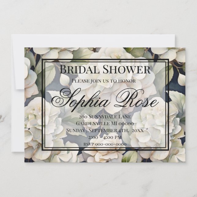 Elegantes Elfenbein, rosa grüne Marine, Aquarellbl Einladung (Vorderseite)