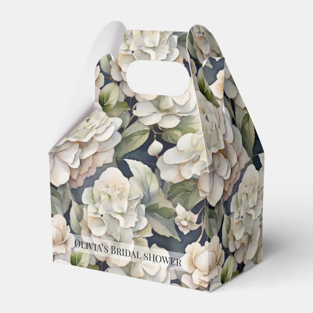 Elegantes Elfenbein, rosa grüne Marine, Aquarellbl Geschenkschachtel (Vorderseite)