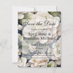 Elegantes Elfenbein, rosa grüne Marine, Aquarellbl Save The Date