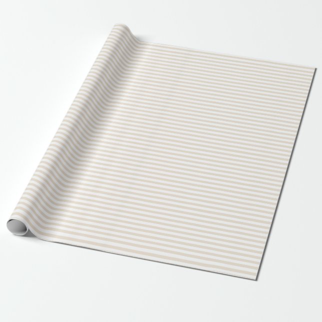 Elegantes Elfenbein Stripes Packpapier (Ungerollt)