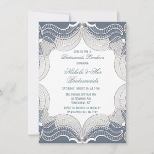 Elegantes Elsass auf Blue Wedding Junggeselinnen-A Einladung