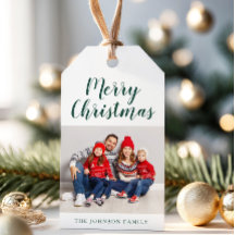 Elegantes Emerald Green Script Weihnachts-Foto