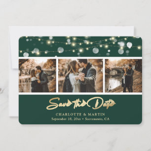 Elegantes Emerald Green Wedding Foto Save the Date