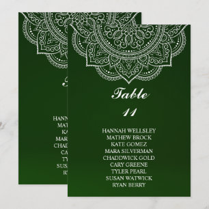 Elegantes Emerald Paisley Seating Chart Einladung