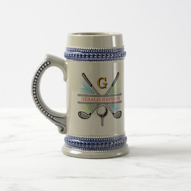 Elegantes energetisches Golf Monogram Design Bierglas (Links)