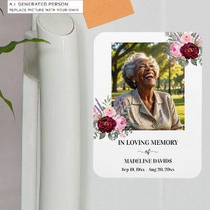Elegantes Erinnerungsfoto mit Blumen Magnet