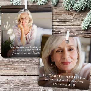 Elegantes Erinnerungsfoto Weihnachten Ornament Aus Metall