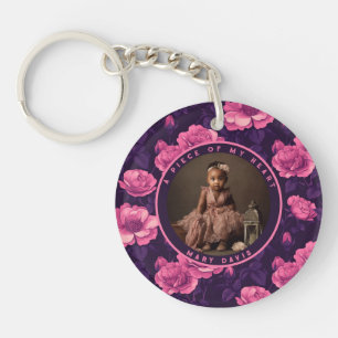 Elegantes Erinnerungsstück Florale Rose Schlüsselanhänger