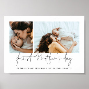 Elegantes erstes Muttertags-2-Fotos-Skript  Poster