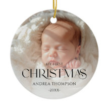 Elegantes erstes Weihnachten des Babys Doppel-Foto