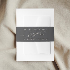 Elegantes Et-Zeichen-Kohlegrau-Script-Beige-The-We Einladungsbanderole