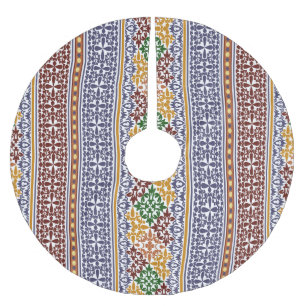 elegantes ethnisches Muster Polyester Weihnachtsbaumdecke