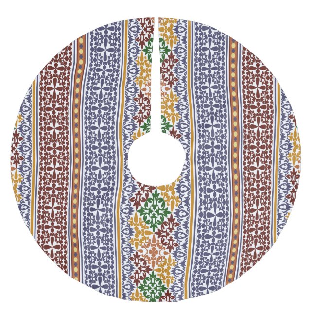 elegantes ethnisches Muster Polyester Weihnachtsbaumdecke (Vorderseite)