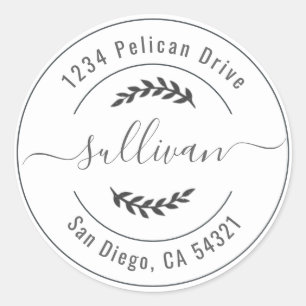 Elegantes Etikett für die Rücksendeadresse für das Runder Aufkleber