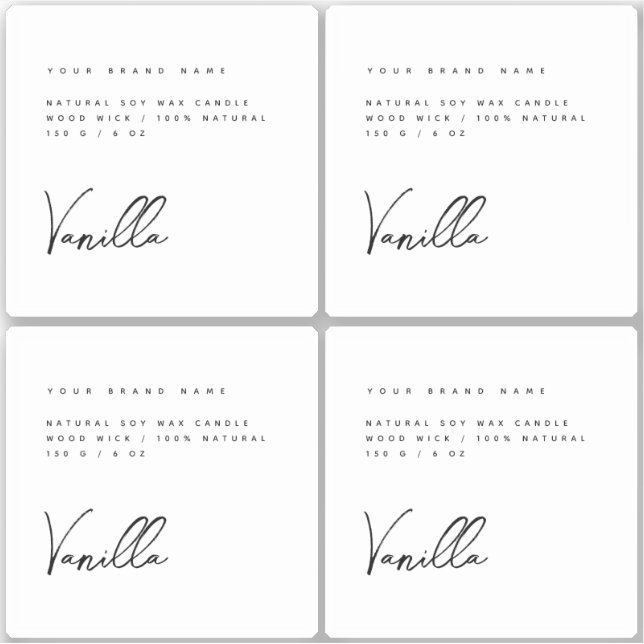 Elegantes Etikett mit schwarzer Kerze (Vorderseite)