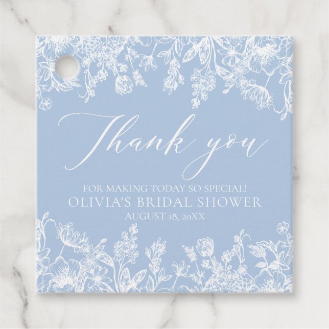 Elegantes Etwas Blaues Viktorianisches Brautparty Geschenkanhänger (Vorderseite)