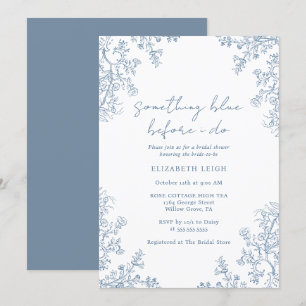 Elegantes Etwas Blaues Vintage-Brautparty Einladung