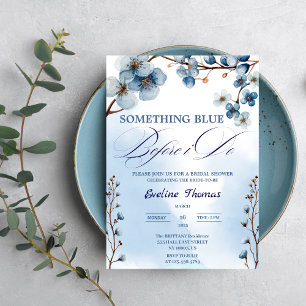 Elegantes Etwas Blaues Vor meinem Braut- Dusche- F Einladung