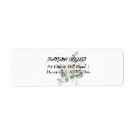 Elegantes eucalyptus botanisches Rücksendezeichen