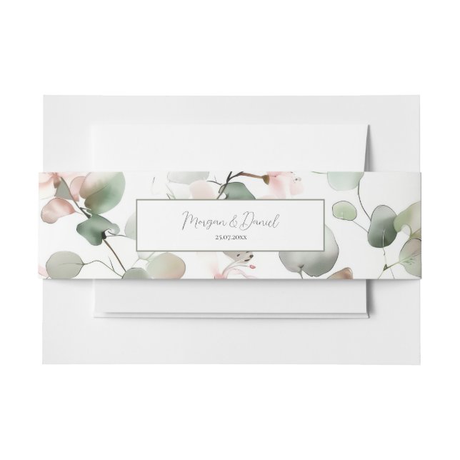 Elegantes Eucalyptus Foliage Invitation Bly Band (Vorderseite Beispiel)