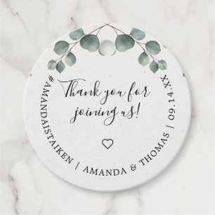 Elegantes Eucalyptus Watercolor Monogram Geschenkanhänger