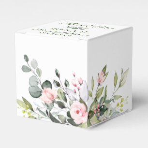 Elegantes Eukalyptus Blush Rose Brautparty Geschenkschachtel
